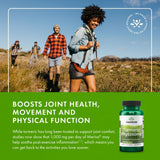 Swanson Turmeric escena lifestyle con cápsulas en rutina para movimiento activo