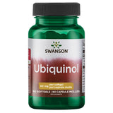Swanson frasco frontal de Ubiquinol 50 mg mostrando etiqueta y cantidad útil