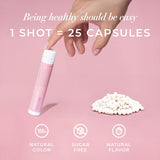 Swedish Collagen etiqueta de ampolla con dosis y ingredientes claros