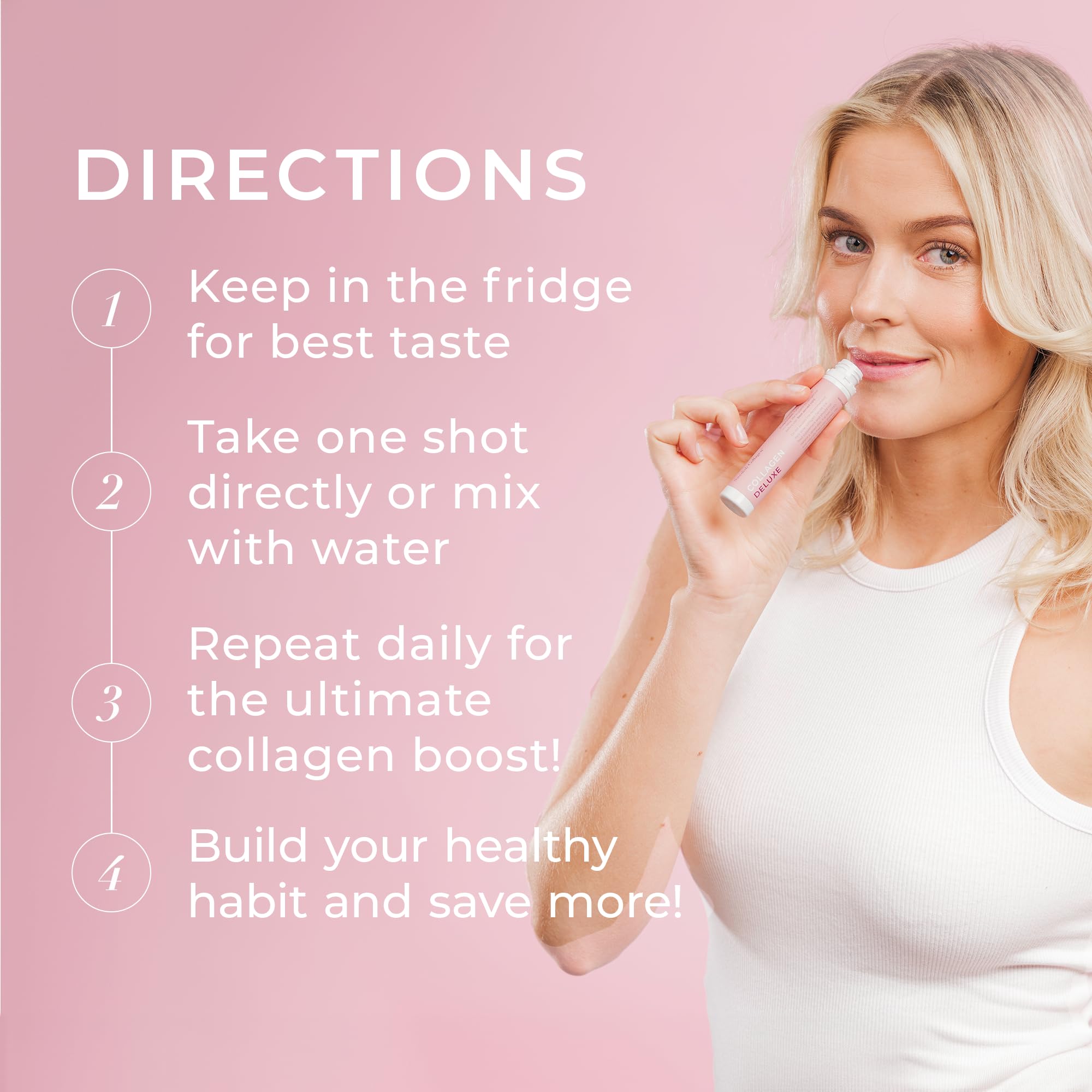 Swedish Collagen shot en mano fácil de consumir y portable