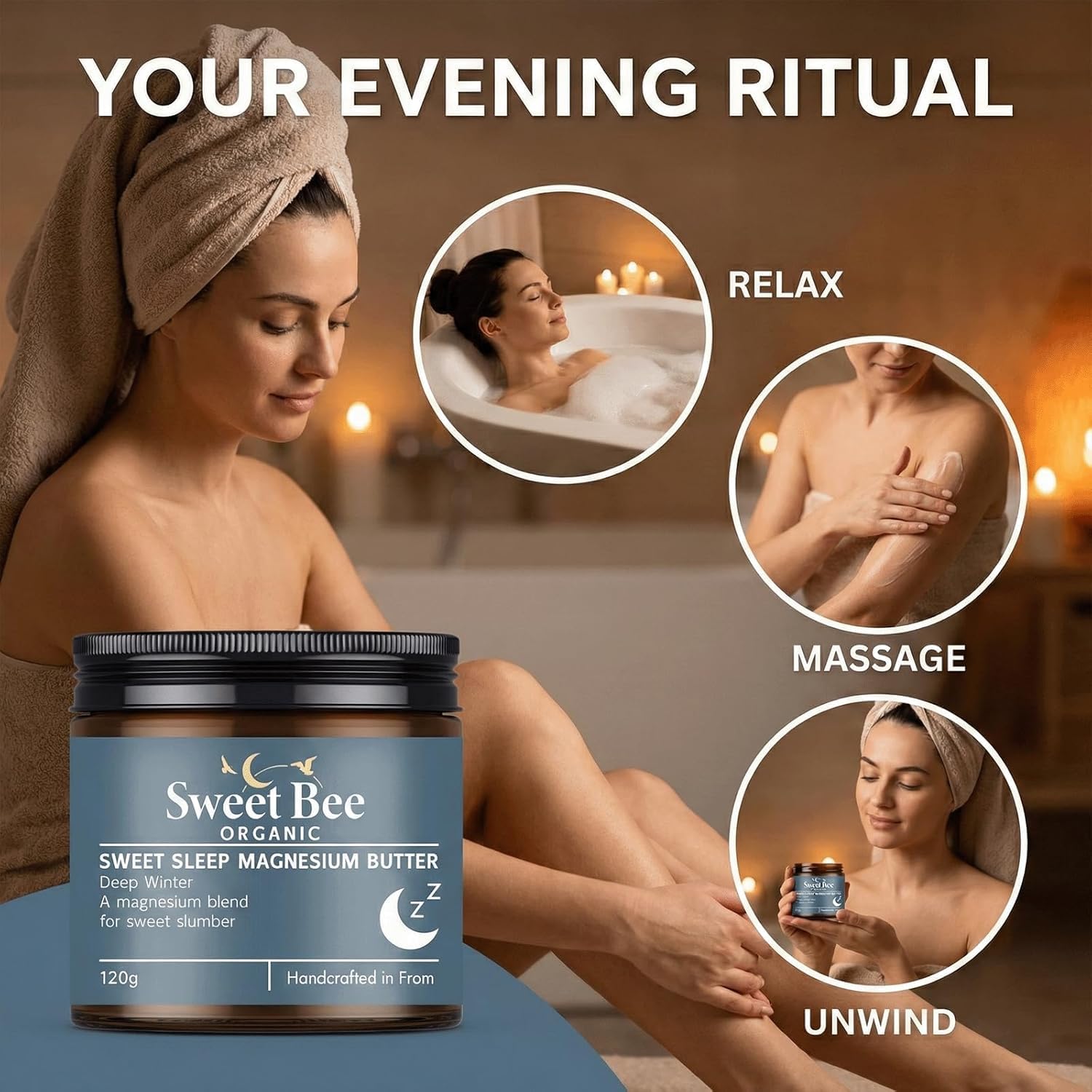 Sweet Bee Organic etiqueta informativa con ingredientes y uso