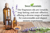 Sweet Essentials etiqueta detalle con notas de naranja eucalipto y beneficio aromático