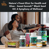 Sweet Sunnah Black Seed producto en ambiente de rutina de belleza natural