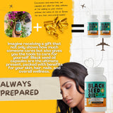 Sweet Sunnah Black Seed frasco abierto con cápsulas para fácil consumo diario