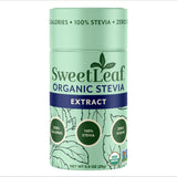 SweetLeaf shaker frontal mostrando el envase y facilidad de dosificación