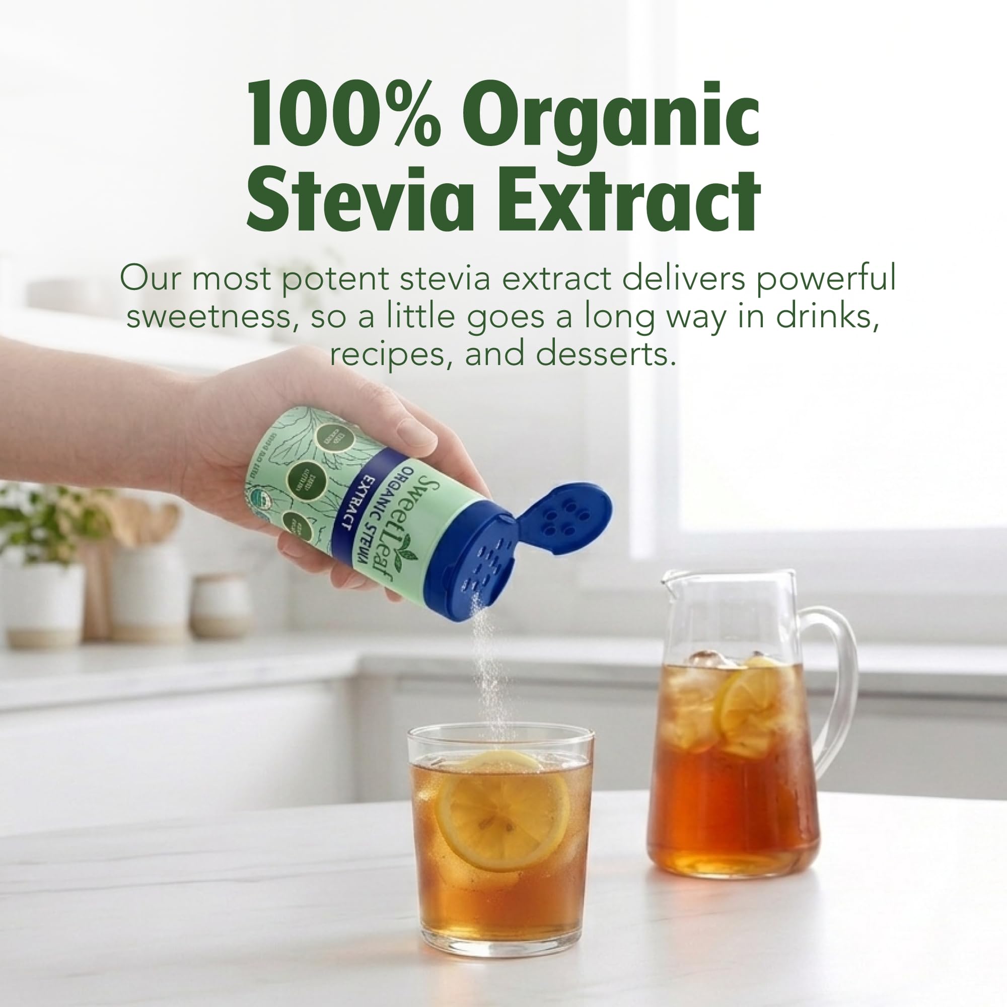 SweetLeaf añadido a un batido proteico como alternativa natural