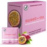 Sweetums imagen frontal del paquete pasión con confort y frescura