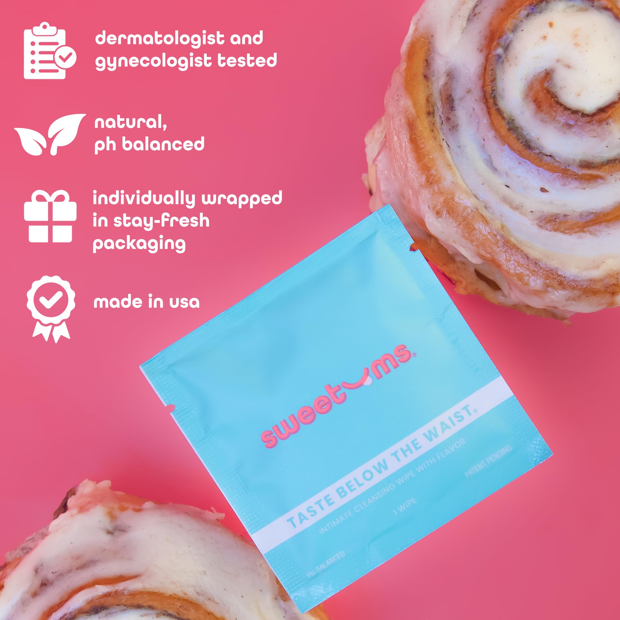 Sweetums toallita individual en mano para higiene discreta y transporte fácil