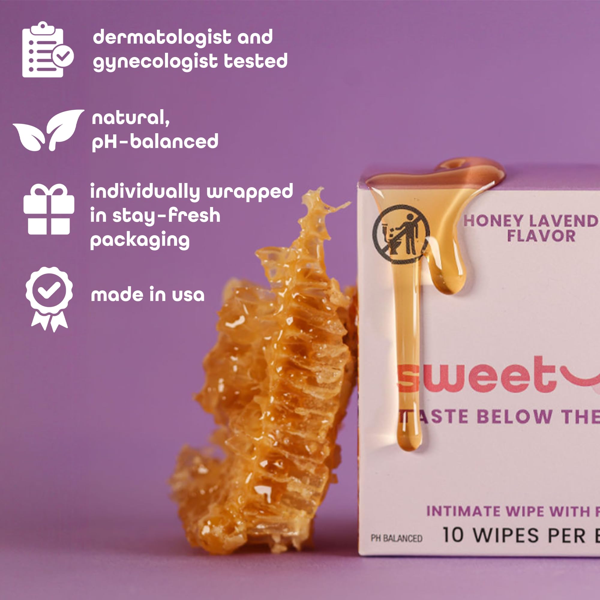 Sweetums toallita en uso por mujer para refresco discreto y práctico