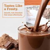 swiig batido de chocolate servido, sabor cremoso y nutritivo