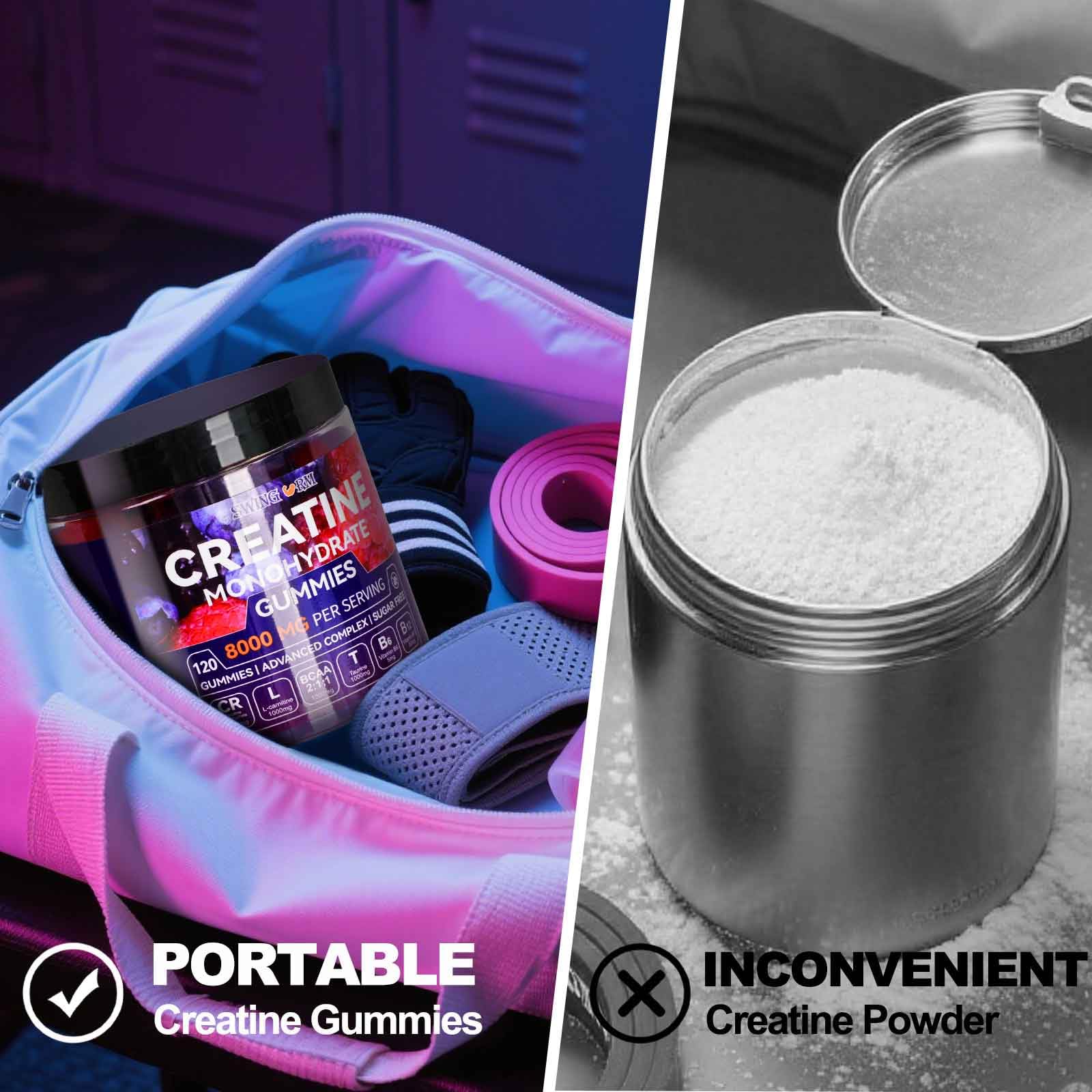 Etiqueta con ingredientes Swing Arm destacando creatina y B12