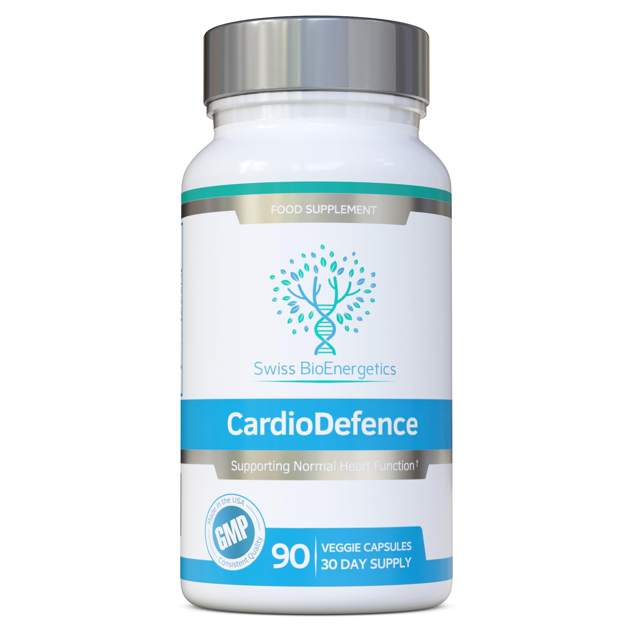 Swiss Bioenergetics CardioDefence vista frontal, envase que transmite confianza