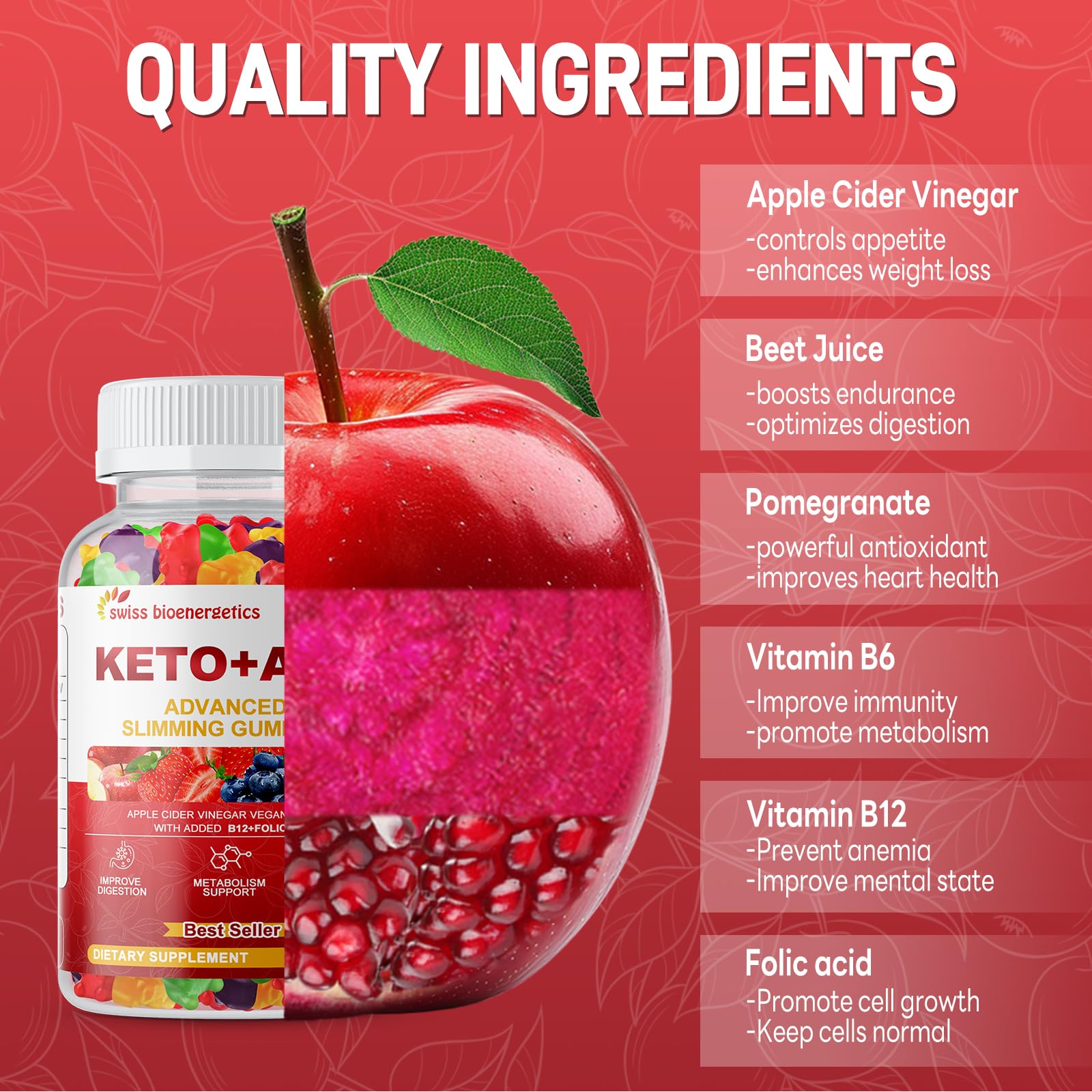 Swiss Bioenergetics etiqueta nutricional legible mostrando vitaminas y ACV