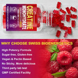 Swiss Bioenergetics gomitas junto a frambuesas que resaltan sabor natural