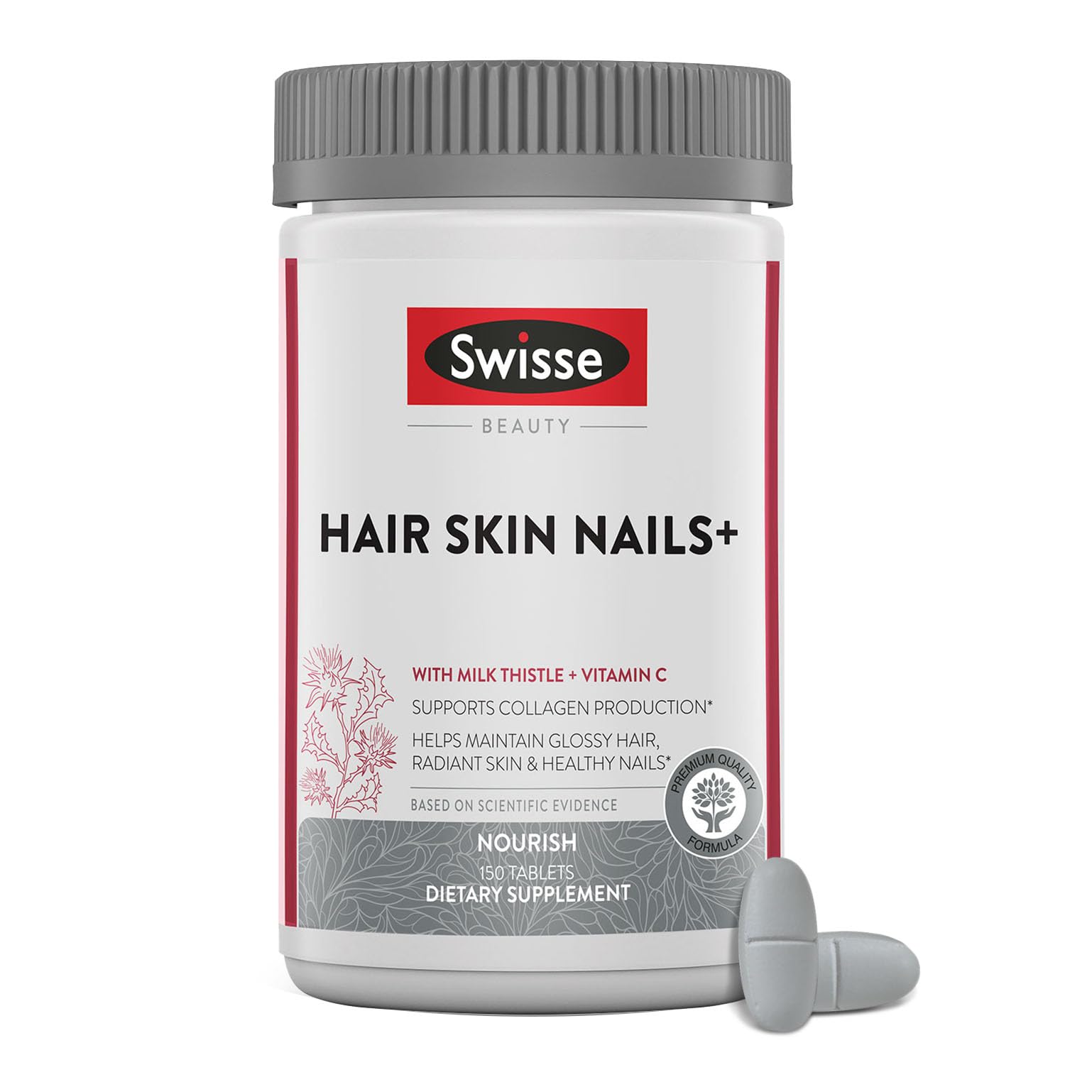 Swisse frasco frontal mostrando el envase y beneficio visual