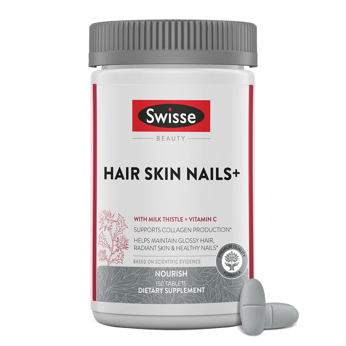 Swisse frasco frontal mostrando el envase y beneficio visual