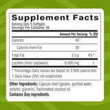 Swisse etiqueta con ingredientes resaltando lecitina de soja 1200 mg