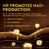 Swisse etiqueta con ingredientes clave resaltando Niagen y vitaminas