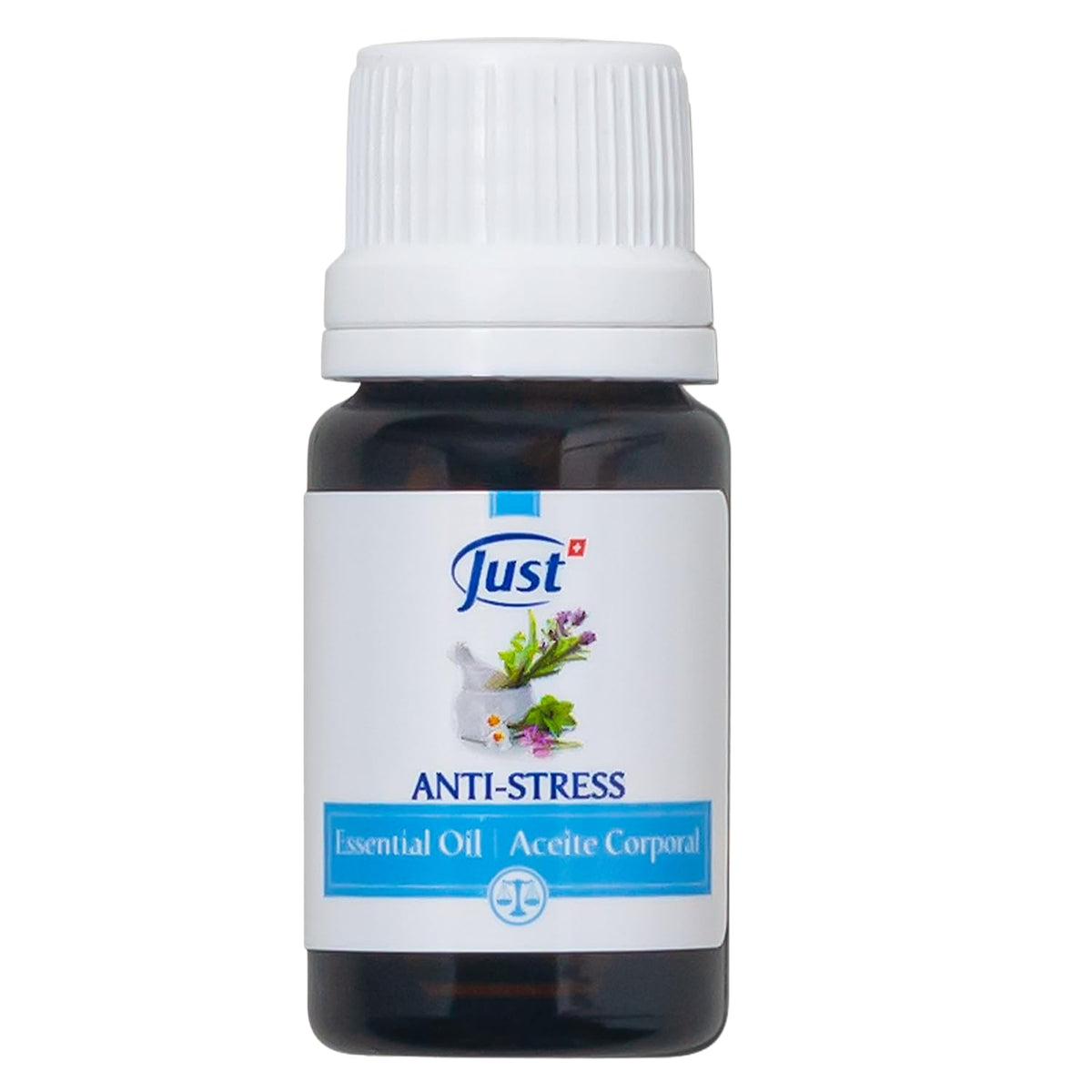 SwissJust frasco frontal del aceite antiestrés, fácil de llevar y usar