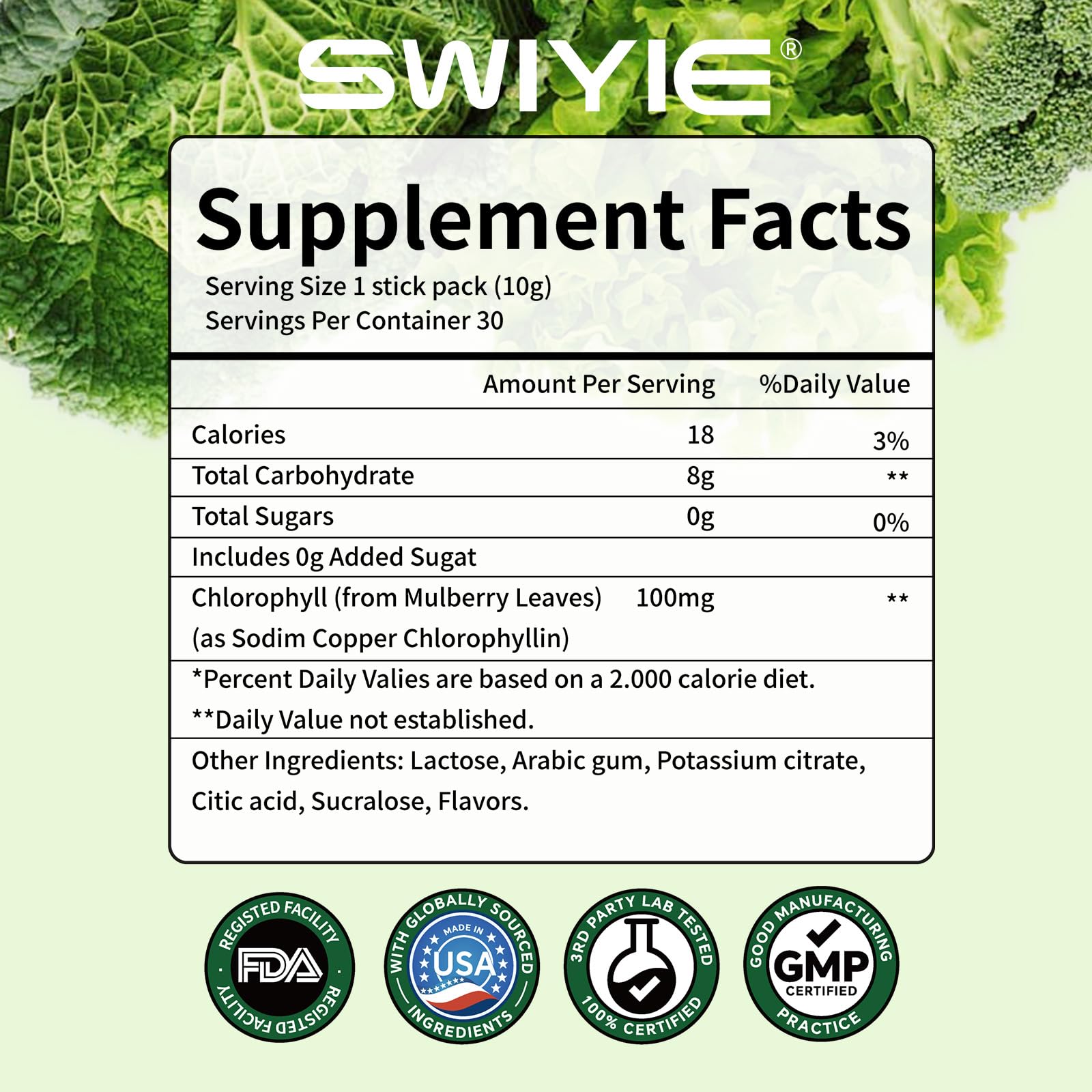 Swiyie etiqueta con información nutricional clara y confianza