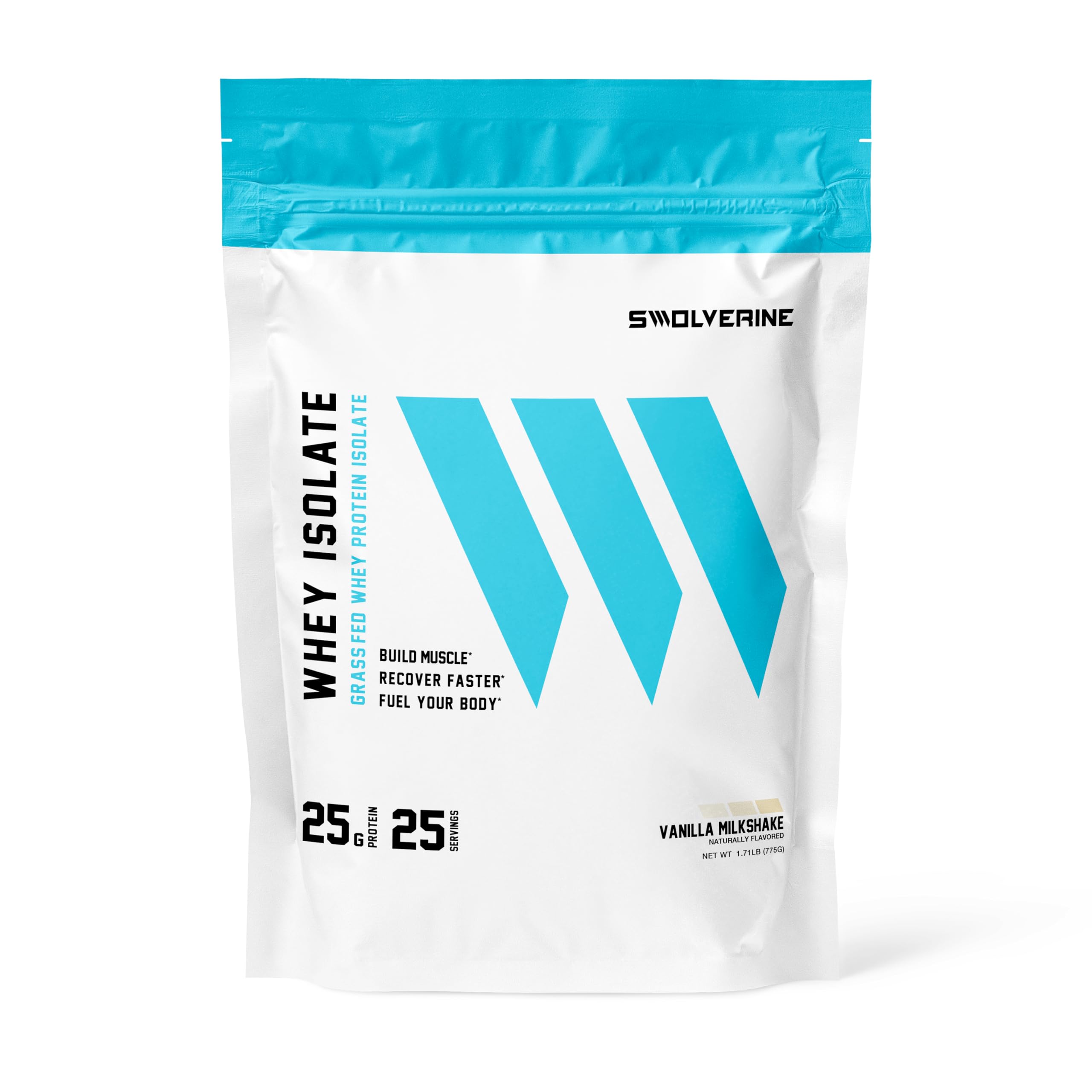 Swolverine envase frontal Vanilla Milkshake con información clara de proteína