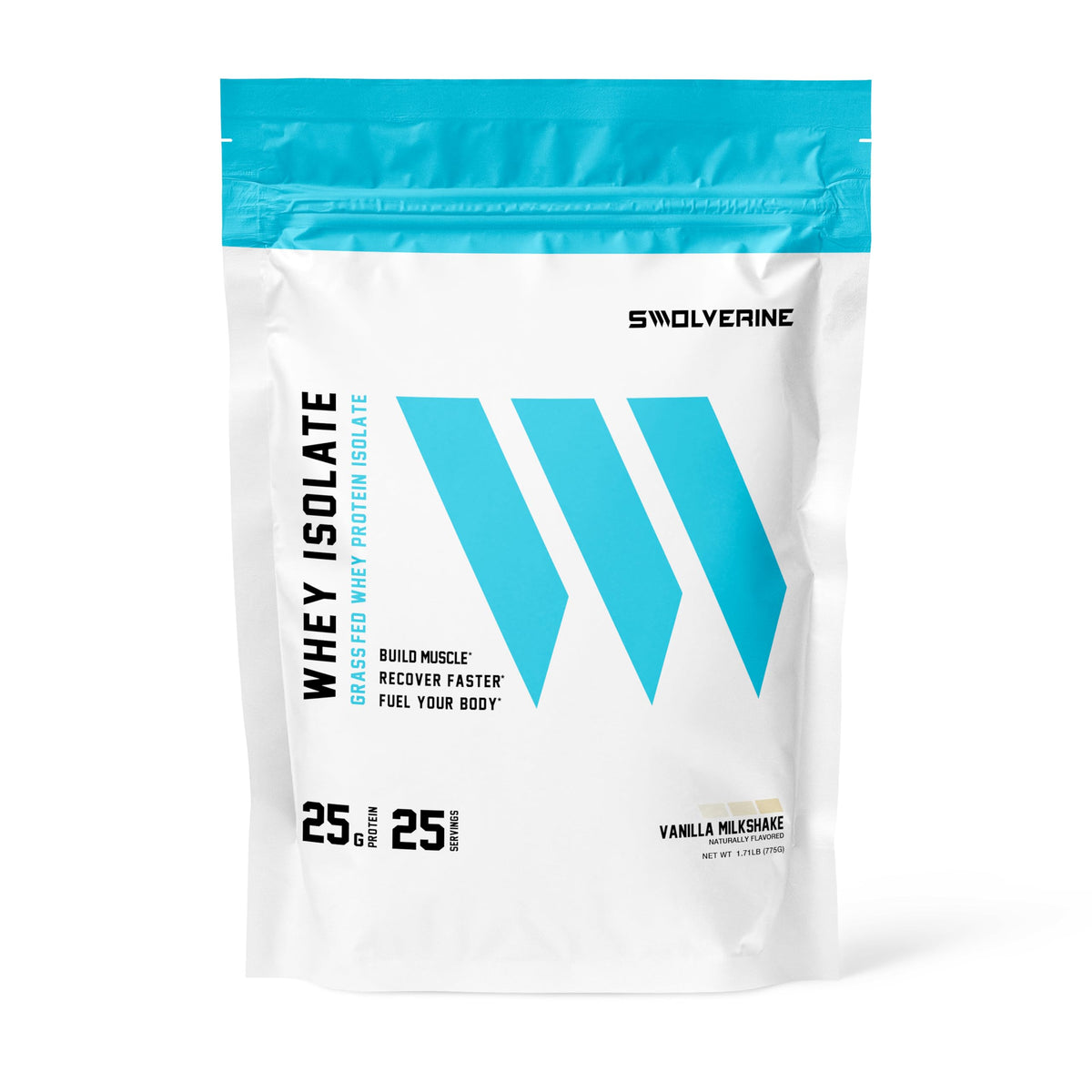 Swolverine envase frontal Vanilla Milkshake con información clara de proteína