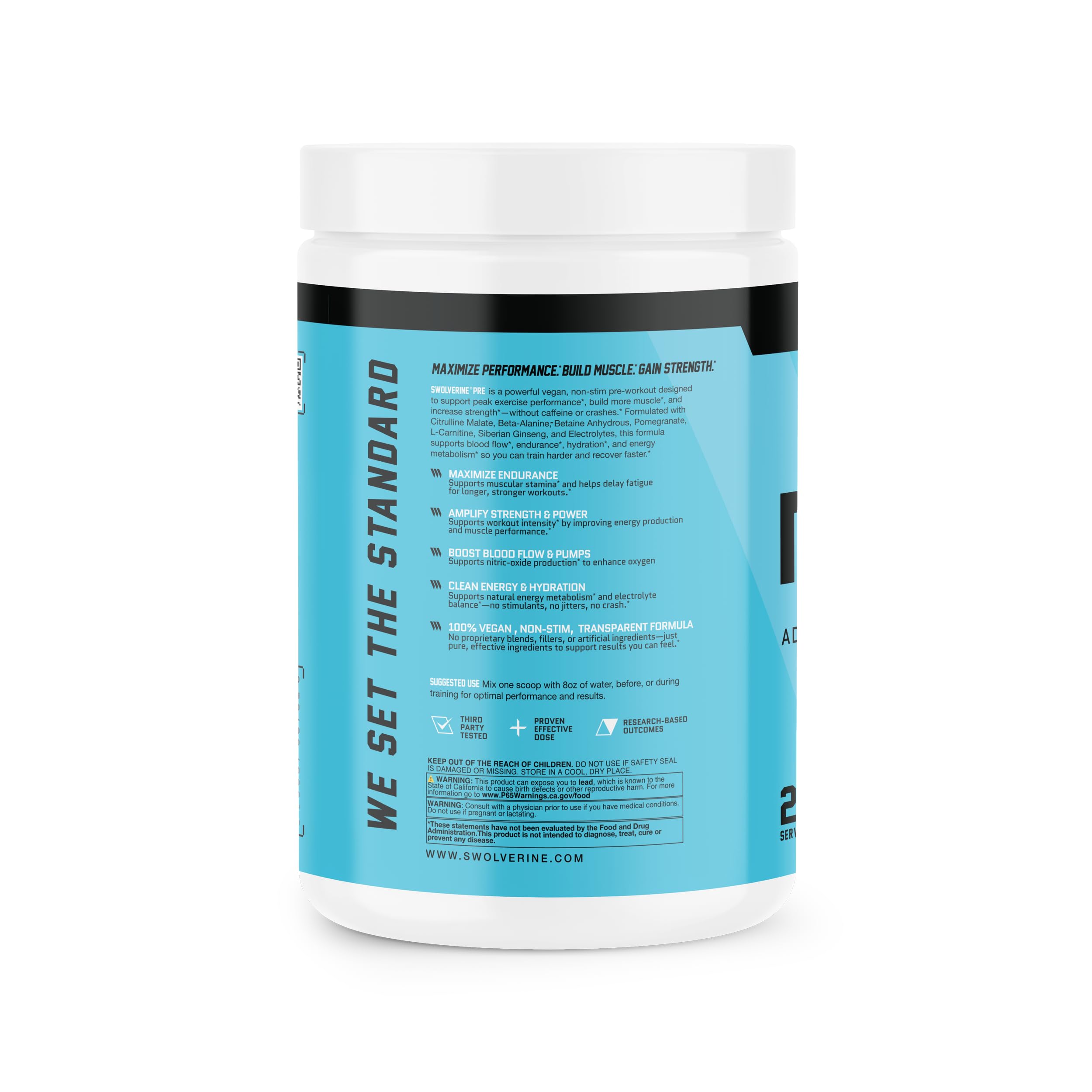 Swolverine PRE en uso antes del entrenamiento para mayor resistencia
