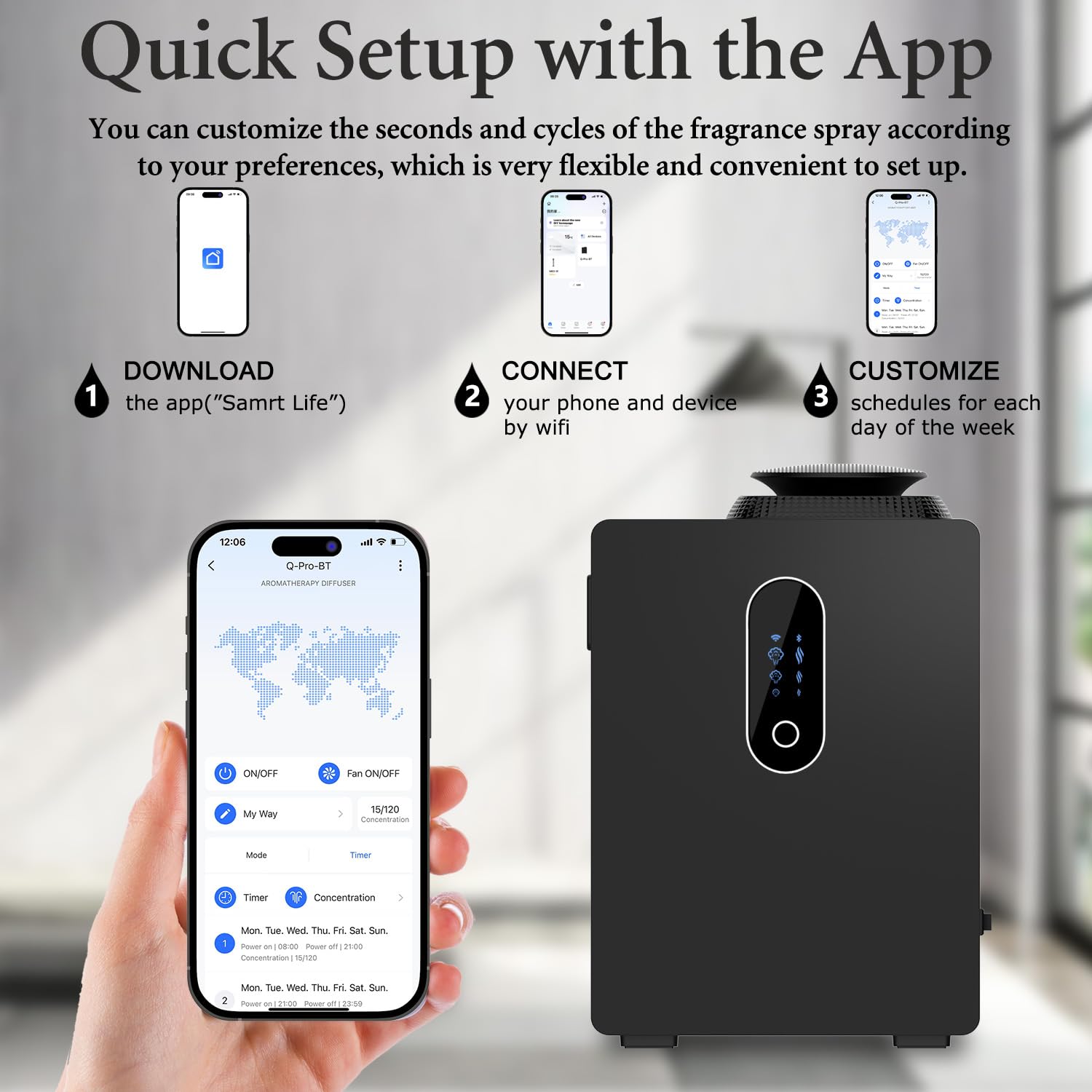 swuvuxo instalado en oficina, perfuma grandes espacios discretamente