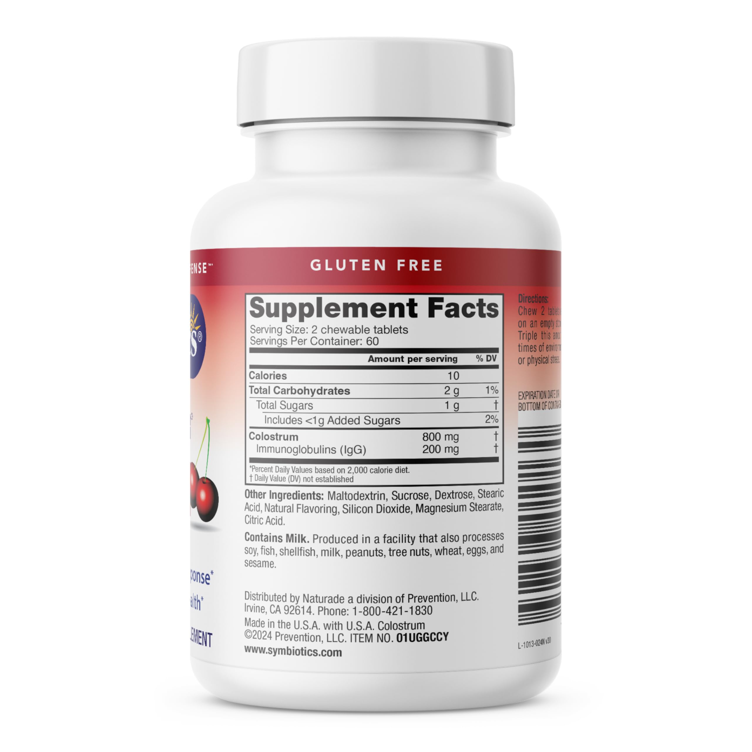 Symbiotics empaque lateral con información nutricional clara