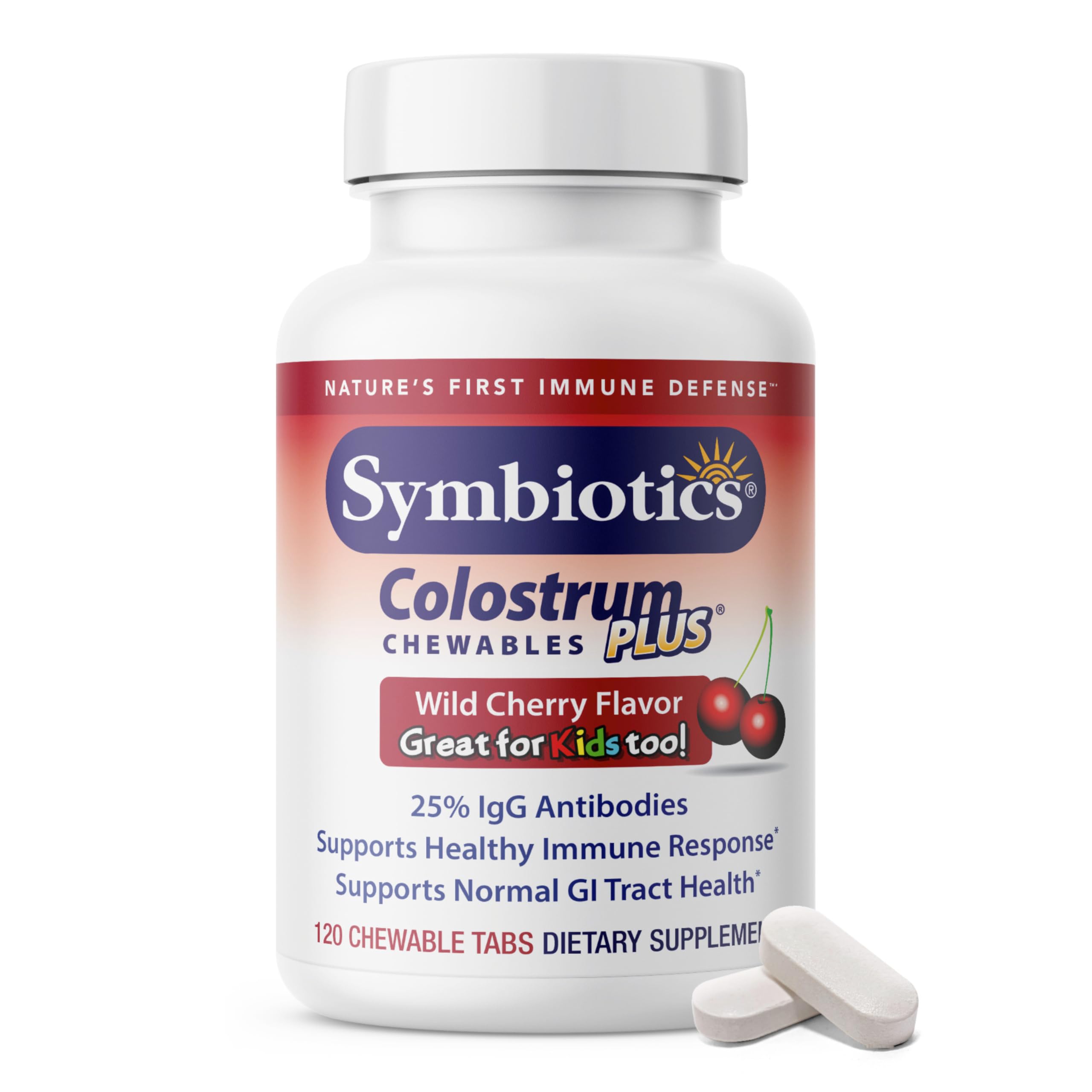 Symbiotics frasco frente mostrando diseño y fácil identificación