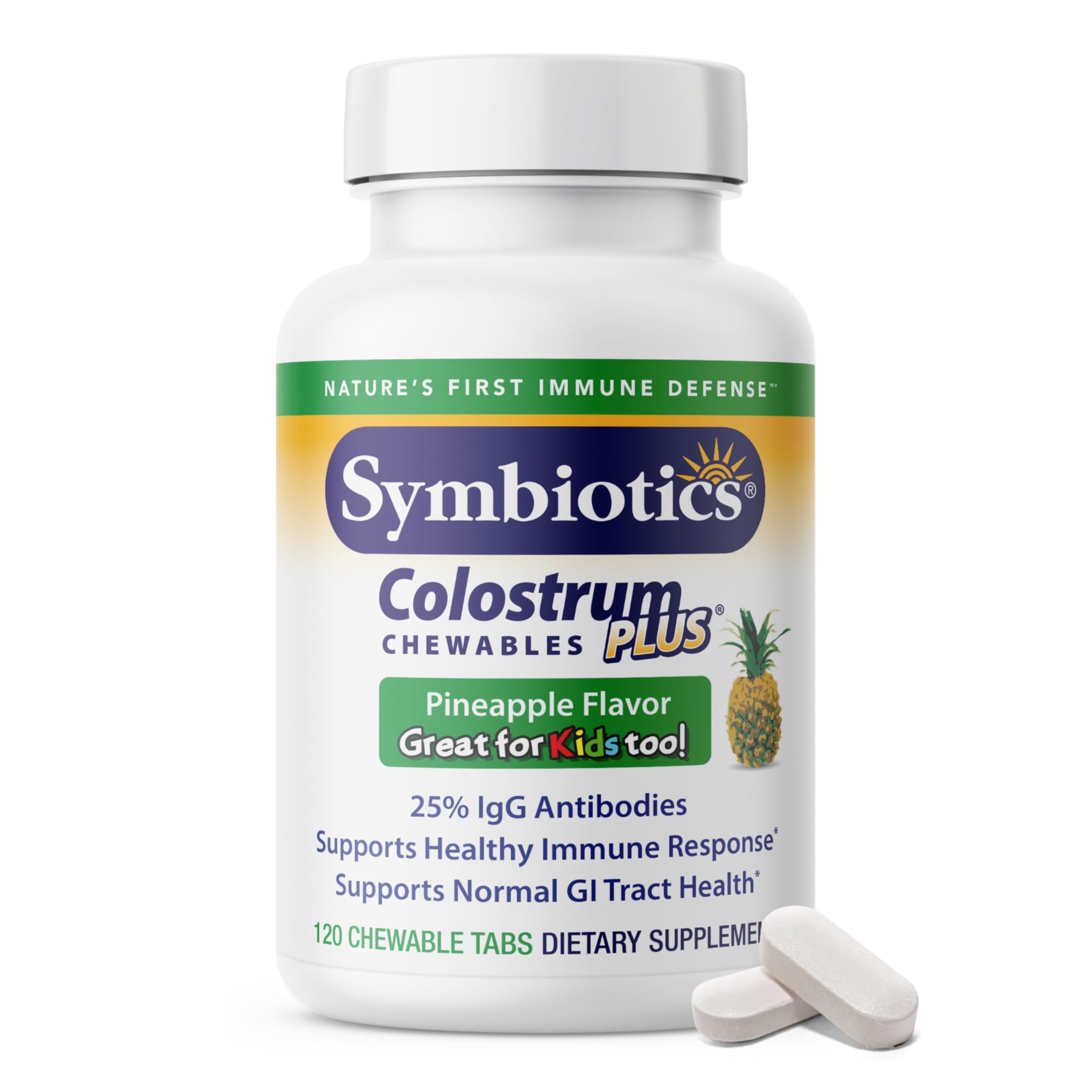 Symbiotics Naturade colostrum frontal del envase, muestra confianza y calidad