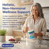 Symbiotics botella post-entreno con polvo para complementar sesiones de entrenamiento