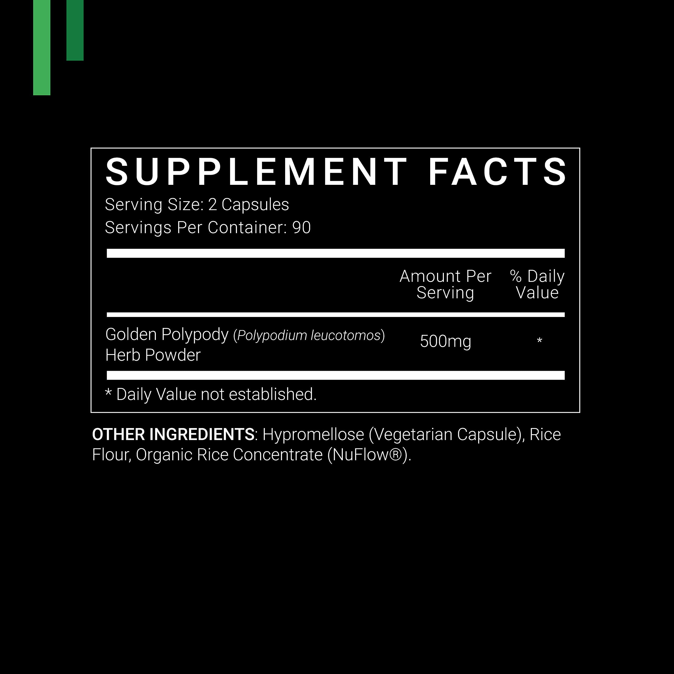 SYMNUTRITION detalle de etiqueta con información de 500 mg y cGMP