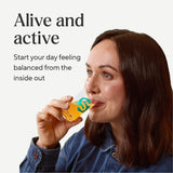 Symprove etiqueta con sabor mango y maracuyá, identificable y atractivo