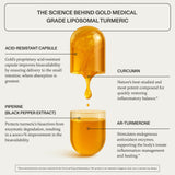 Synchro Gold cápsula abierta en primer plano mostrando contenido liposomal y calidad