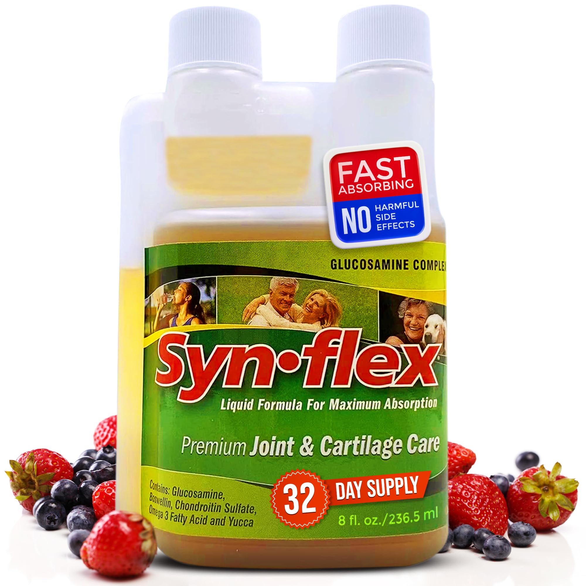 Synflex frente del envase mostrando la botella y etiqueta clara para identificación rápida