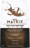 Syntrax Matrix frasco frontal mostrando etiqueta y tamaño 5 lb, conveniencia visual