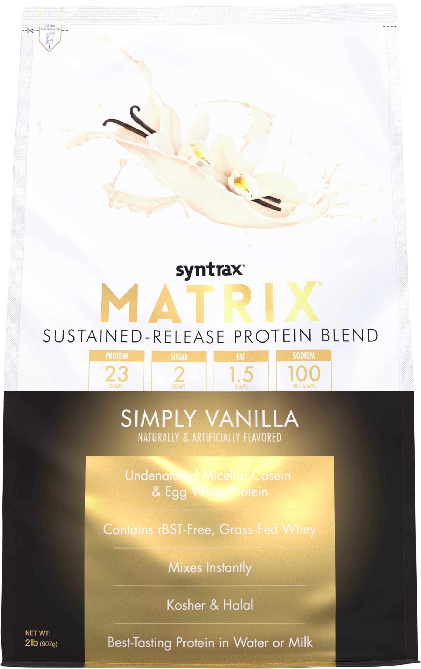 Syntrax Matrix envase frontal mostrando 2 lb y beneficio de liberación prolongada