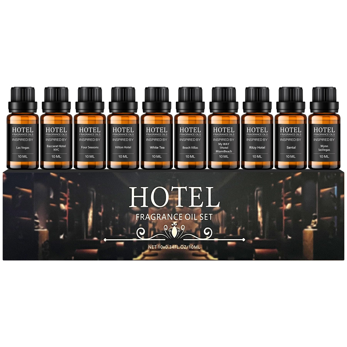 SYOEIO set frontal con tres aceites evocando lujo hotelero y ambiente relajante