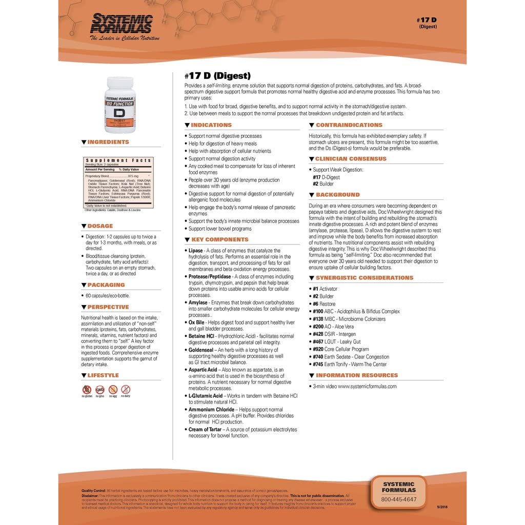Systemic Formulas D Digest comparativa de tamaño de la cápsula para referencia visual de dosis