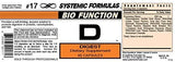 Systemic Formulas D Digest etiqueta con ingredientes y beneficios para verificación clara