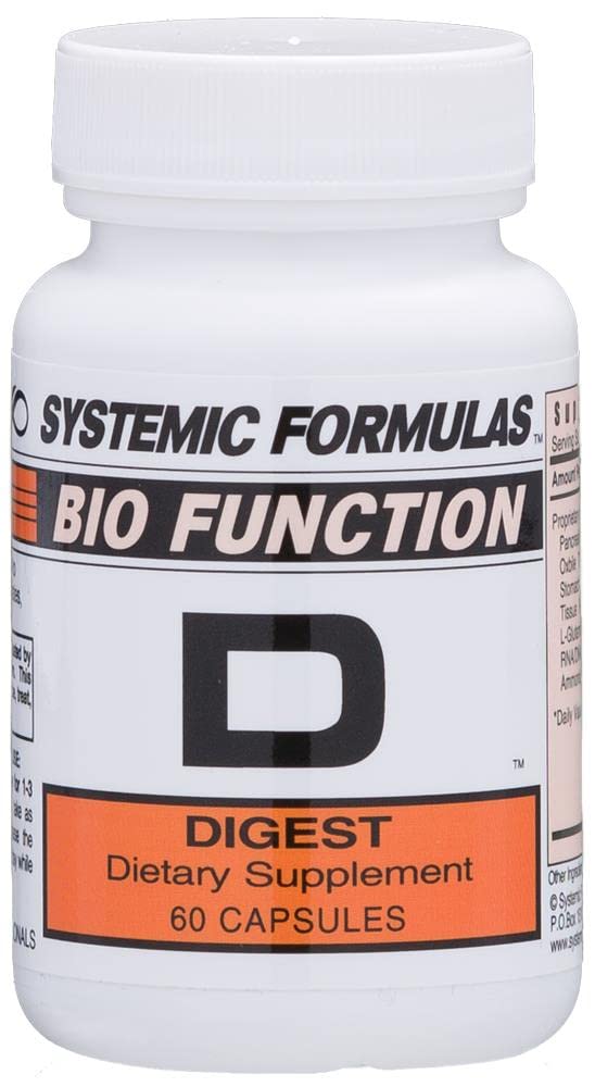 Systemic Formulas D Digest frontal del envase mostrando fácil identificación y confianza