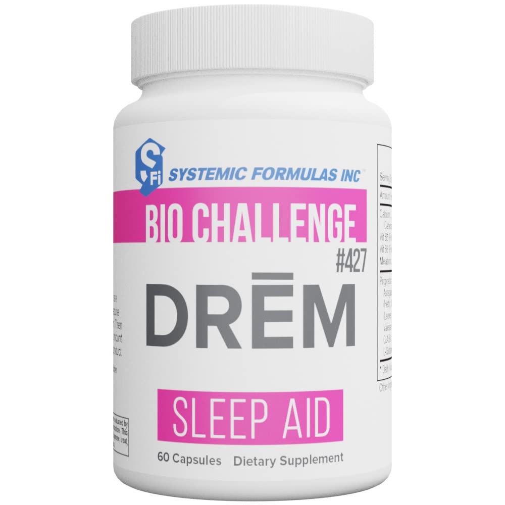 Systemic Formulas DReM vista frontal que muestra el envase y la fórmula para dormir