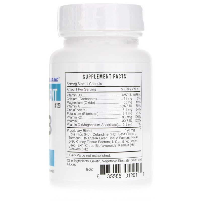 Systemic Formulas DV3 etiqueta legible con lista de ingredientes y uso