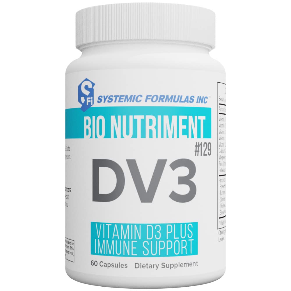 Systemic Formulas DV3 frasco frontal mostrando el envase y beneficios