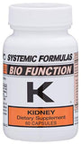 Systemic Formulas K Kidney vista frontal del envase mostrando información clara y beneficio funcional