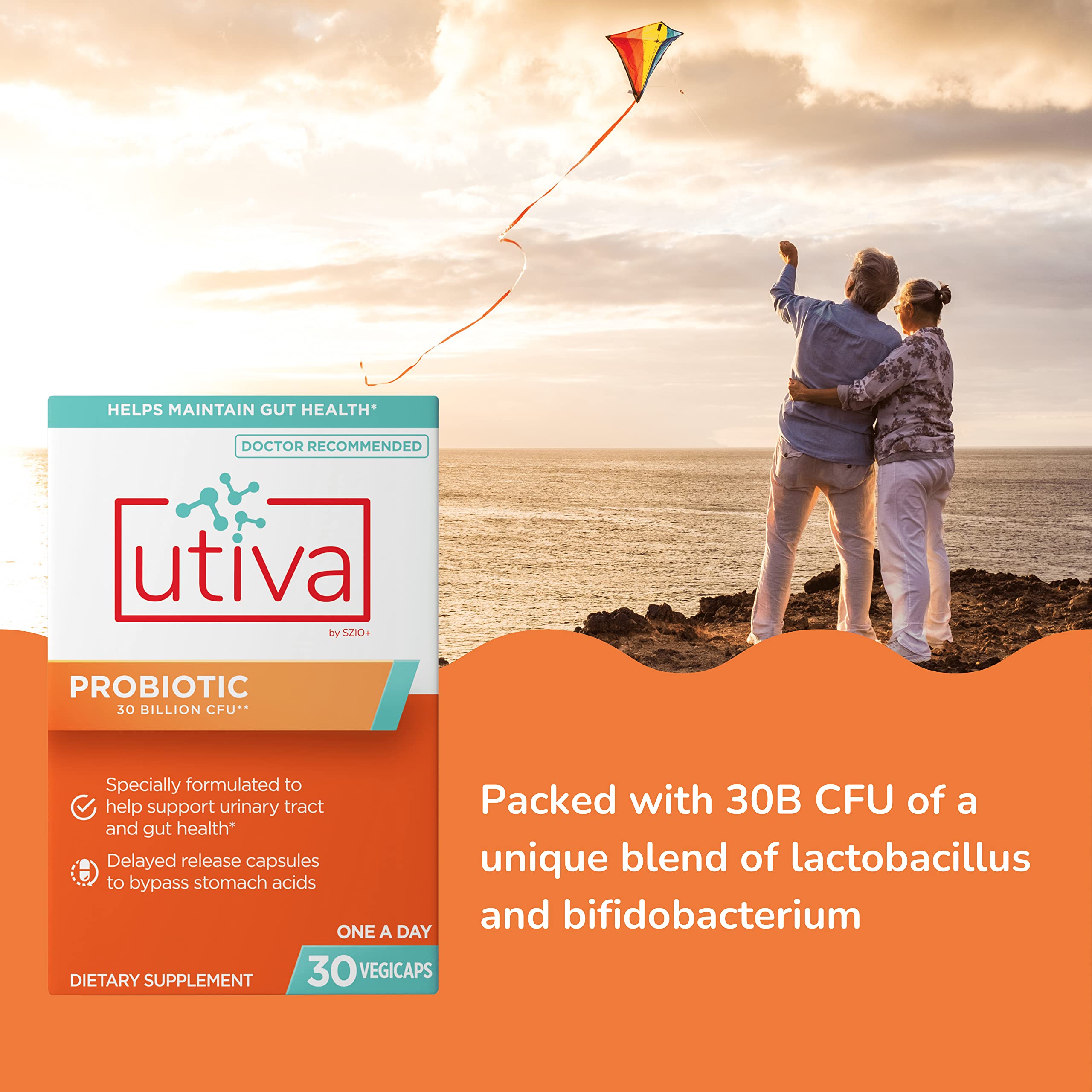 Szio+ Utiva Probiotic polvo o contenido interior mostrando textura y pureza