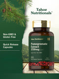 Tahoe Nutritionals etiqueta nutricional enfocada en 100 mg ácido elágico