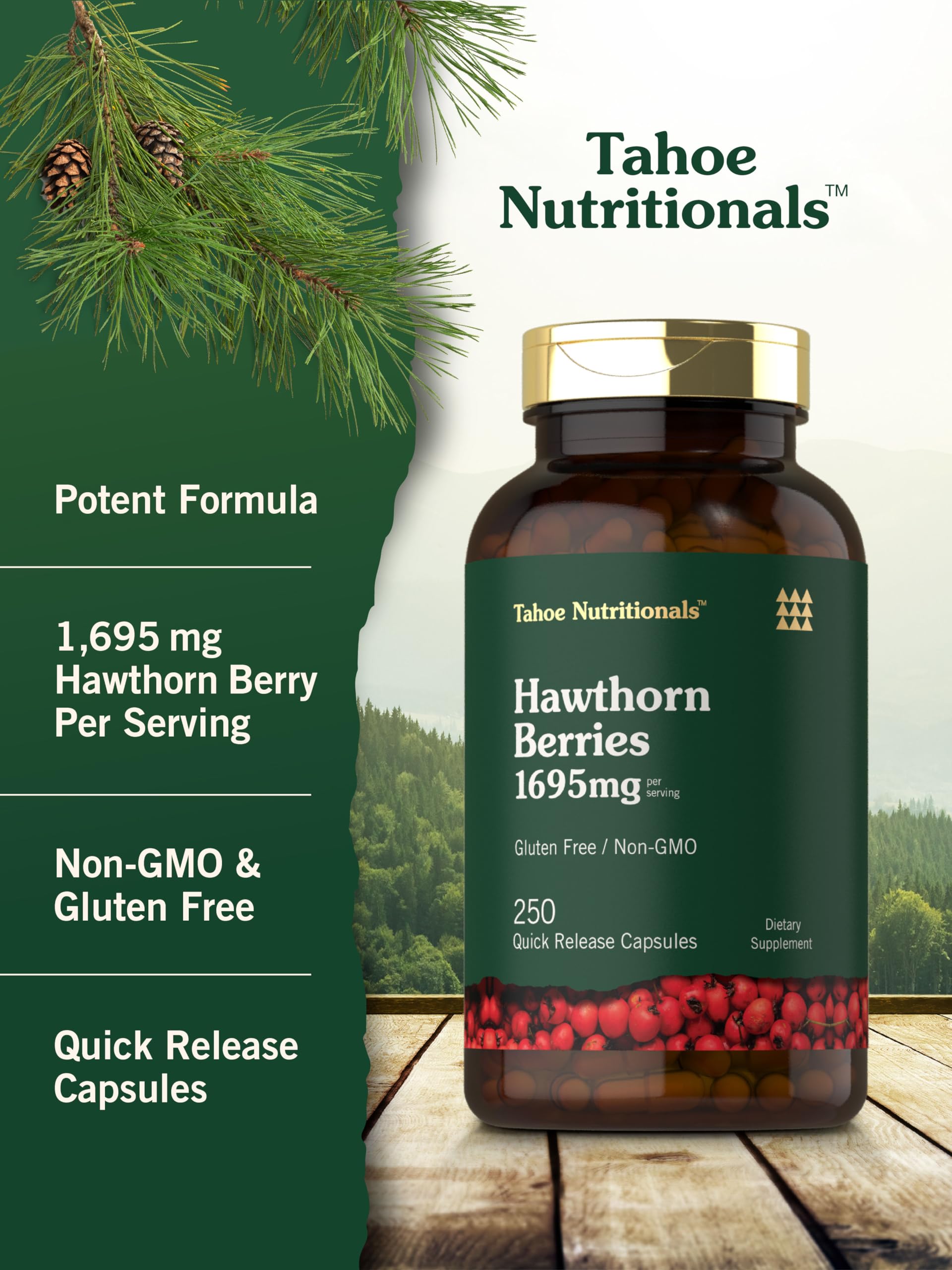 Tahoe Nutritionals etiqueta con información nutricional y pureza verificada