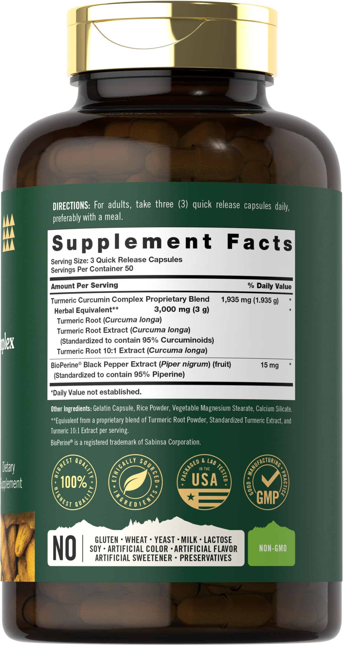 Tahoe Nutritionals cápsulas en mano para comparar tamaño y dosificación